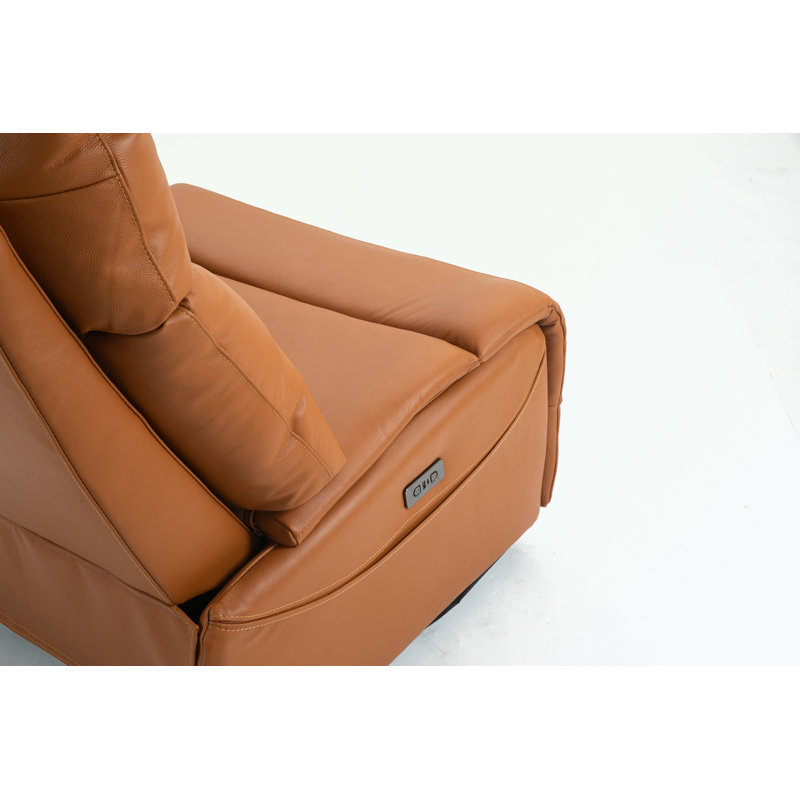 Fauteuil inclinable Zaiyah, Similicuir orange