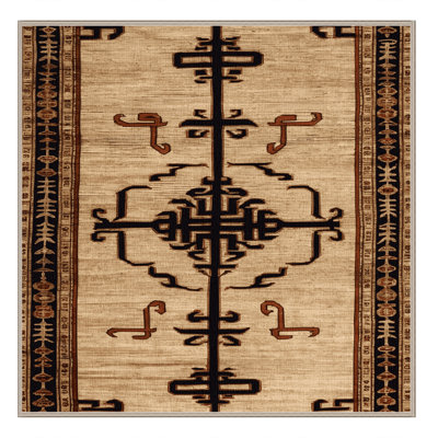 Machine Washable Art Deco Beige Area Rug