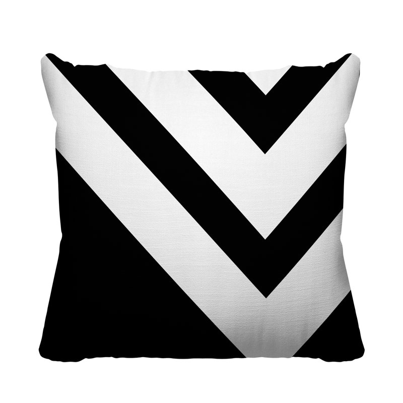 Coussin décoratif intérieur / extérieur Dwight, Noir, 17 po x 17 po, Carré