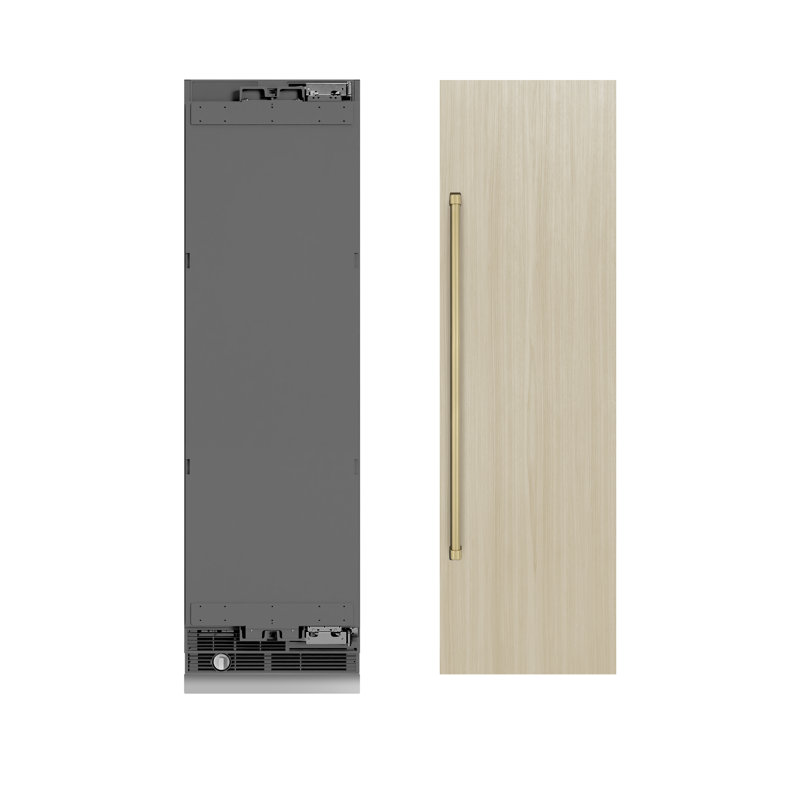 ZLINE Autograph 24 po. 12.5 cu. Réfrigérateur à colonne à panneau gris avec intérieur et détails gris graphite