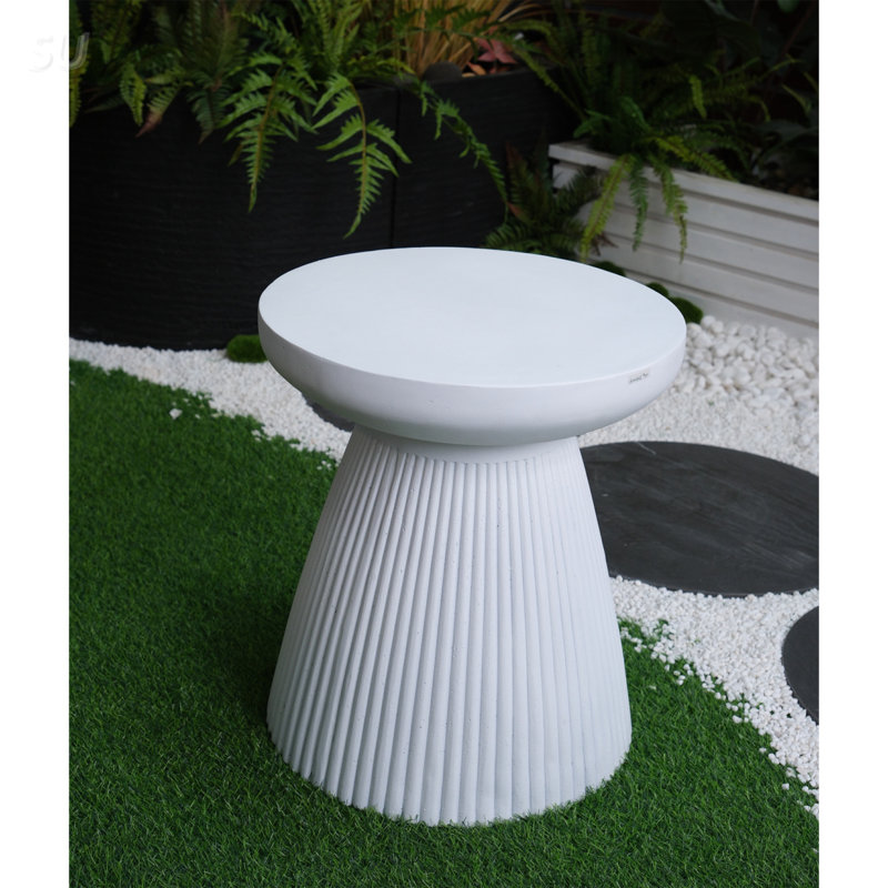 Modern Heavy Duty Patio Sturdy Faux Terrazzo Accent Table, Multi-Functional Round Side Table For Garden And Home