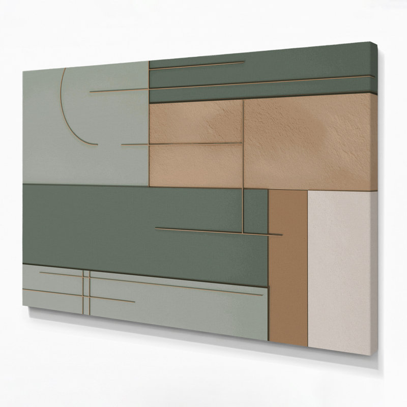Minimalisme 56, art mural sur toile beige, H 12 po x l 18 po