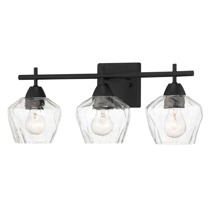 Highland Dunes Muro Brushed Nickel With Etched Opal Vanity Light, Clear, Coal