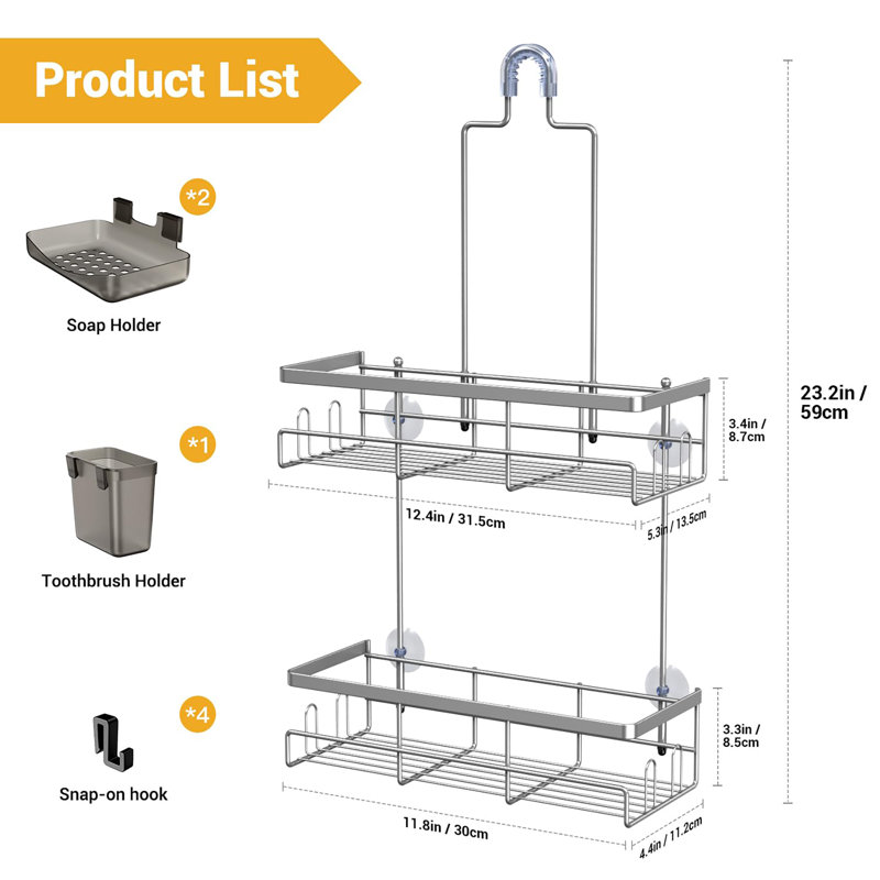 Organisateur de salle de bain suspendu, Argent