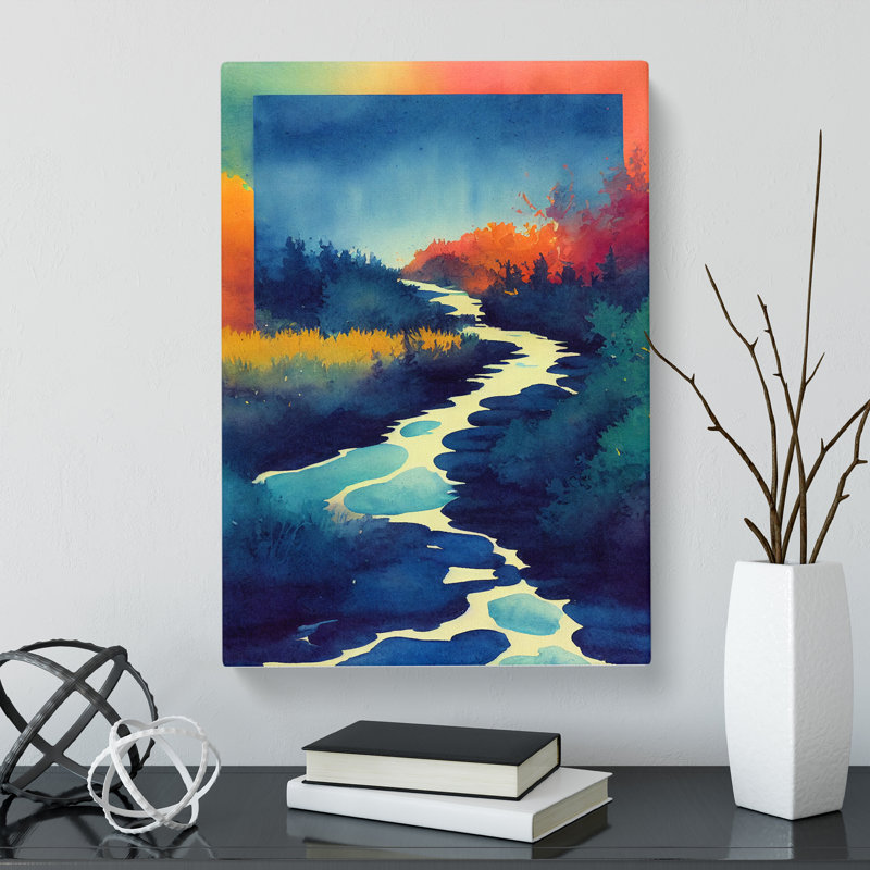 Watercolour Stream Vol.1 - Wrapped Canvas, 60cm H x 40cm W x 3cm D