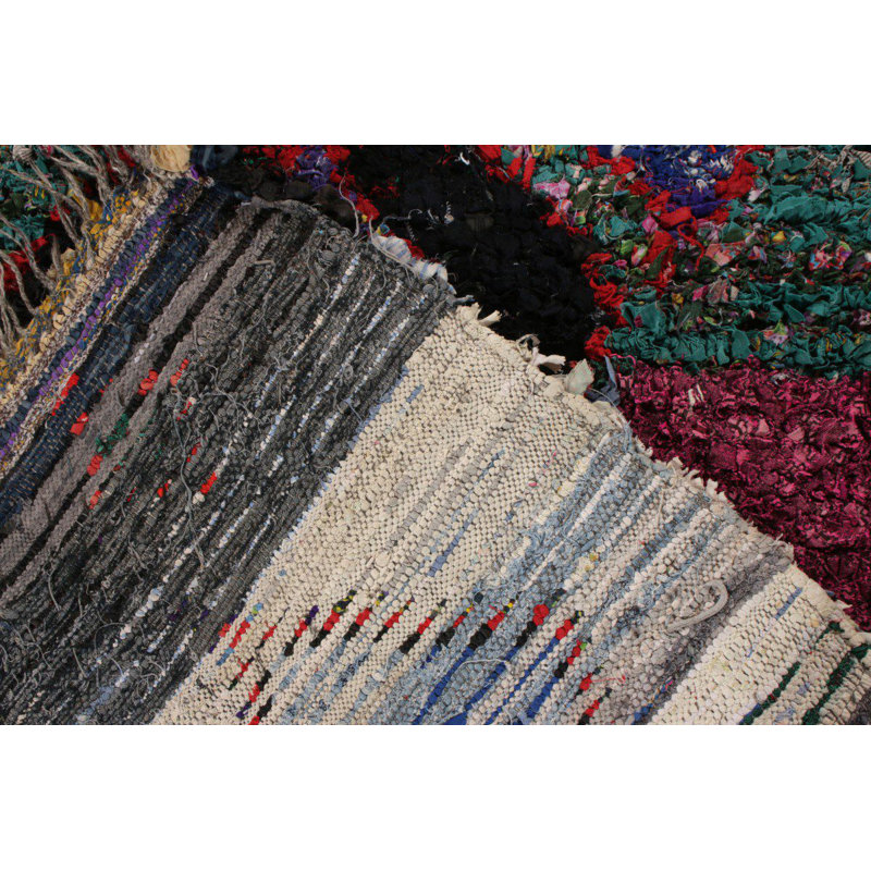 Moroccan One-of-a-Kind Hand Knotted Area Rug, Rectangle 5'3" x 7'