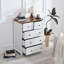 Grande commode blanche à 5 tiroirs avec plateau en bois brun, commode de ferme pour chambre à coucher et salon
