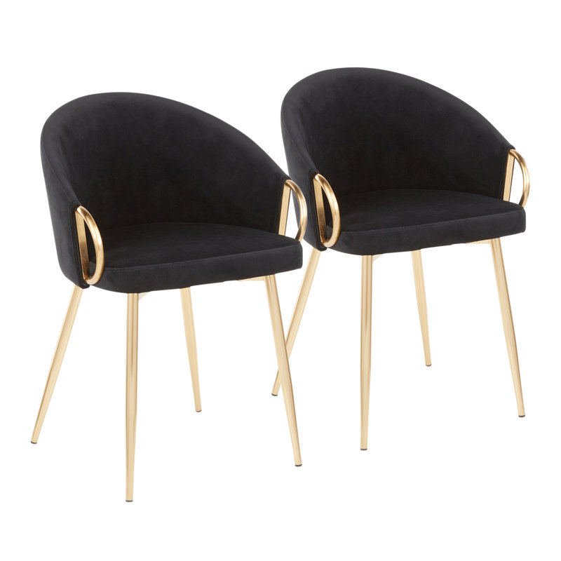 Fauteuils en velours 19,25 po Josie, Noir