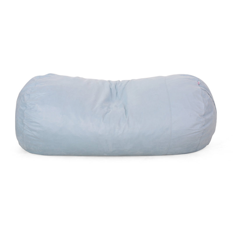Fauteuil à billes cylindrique en microfibre, H 34 po x l 84 po x P 48 po, Écume de mer, écume de mer