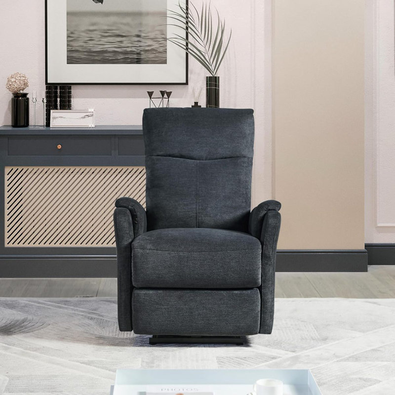 Fauteuil inclinable électrique contemporain bleu Kai avec chargeur USB