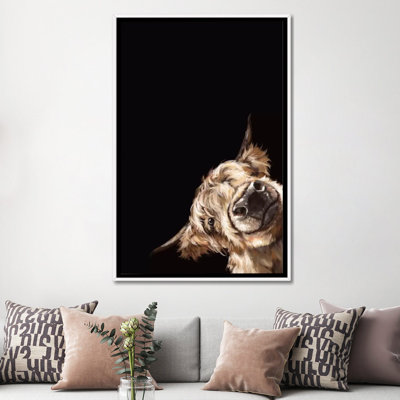 " Sneaky Highland Cow In Black " by Big Nose Work