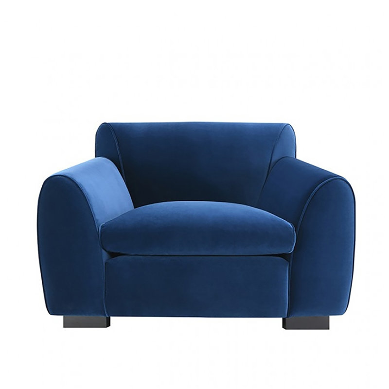 Chaise d'appoint rembourrée Churchton, Bleu royal