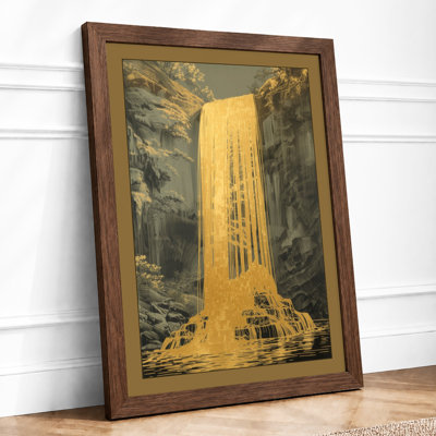 Canyon Waterfall Landscape - Framed Print