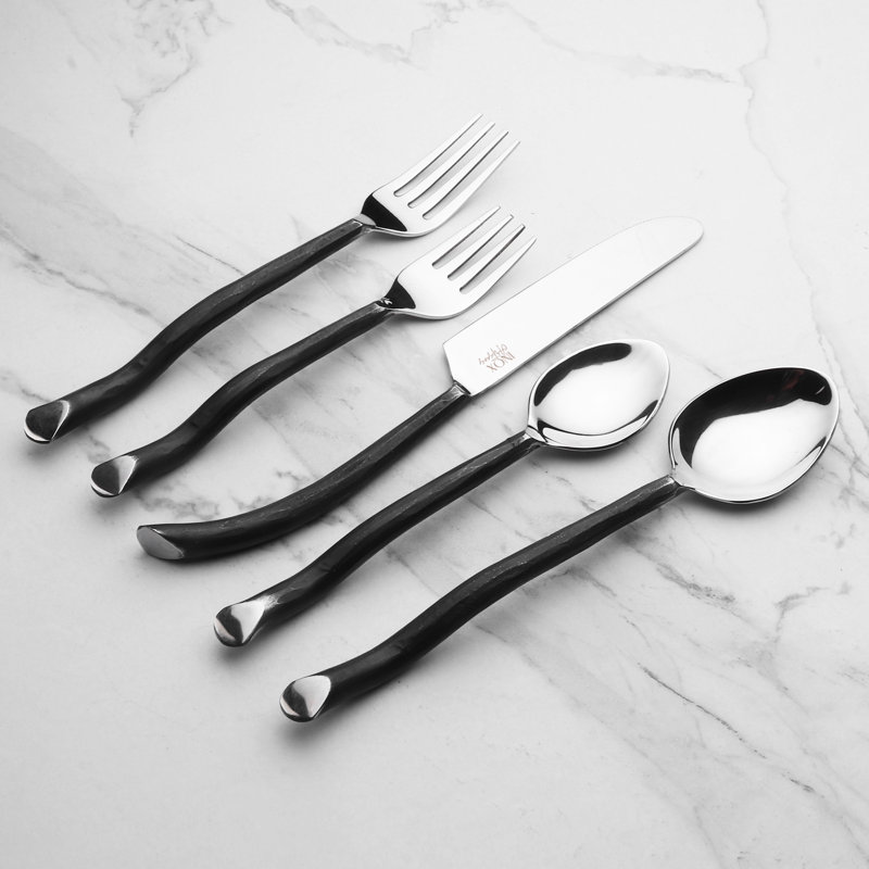 Ensemble de couverts Inox Twig Design, Noir