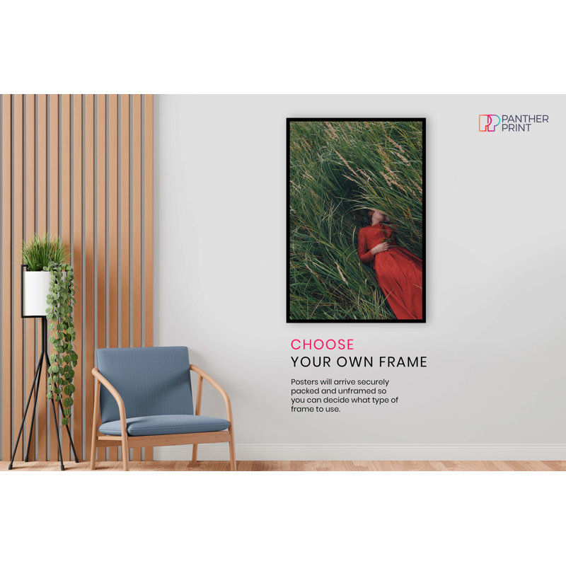 Woman in Red Dress Laying on Grass 1 Piece Wall Art, 61cm H x 41cm W x 0.5cm D