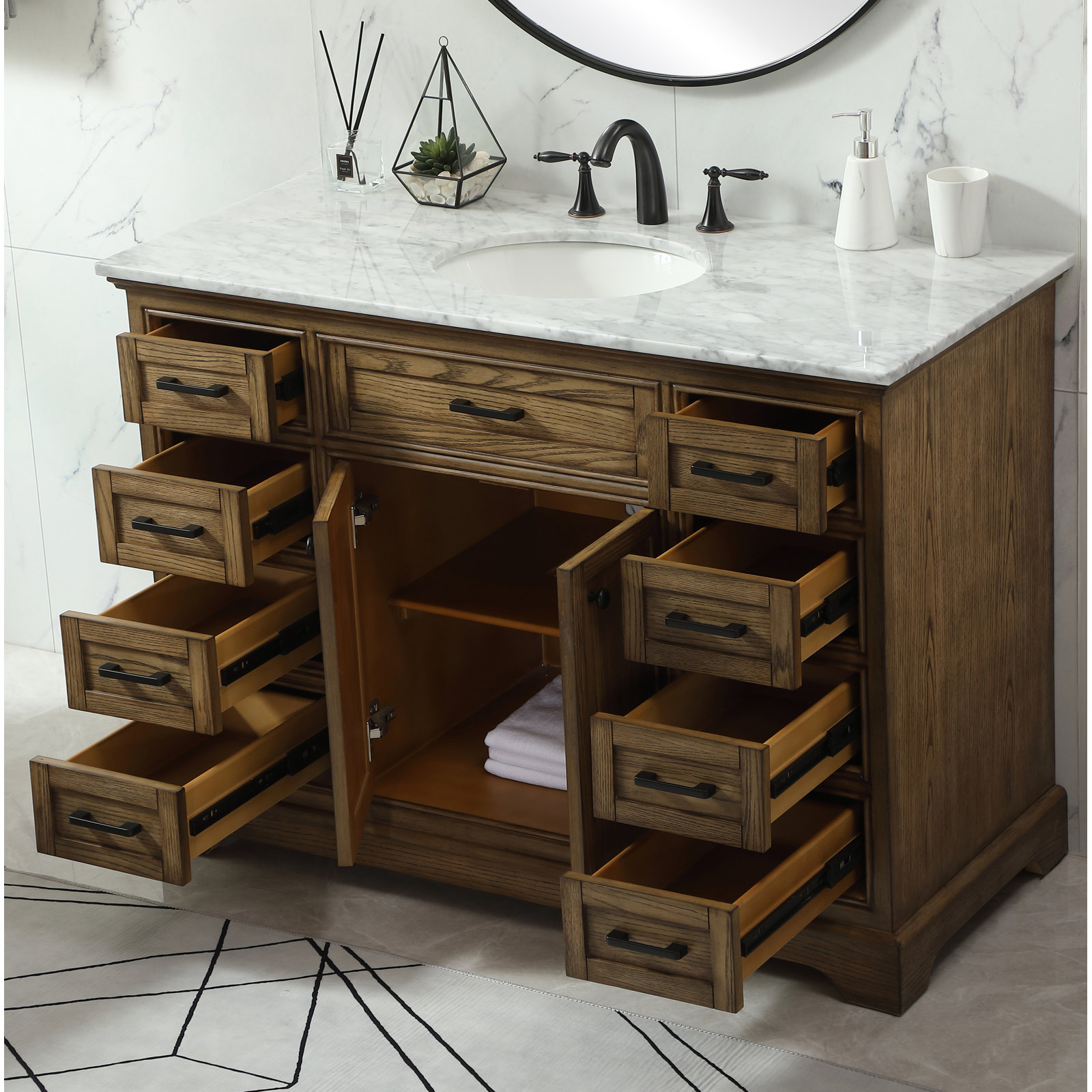 Hermes 48'' Single Bathroom Vanity, Dark Brown