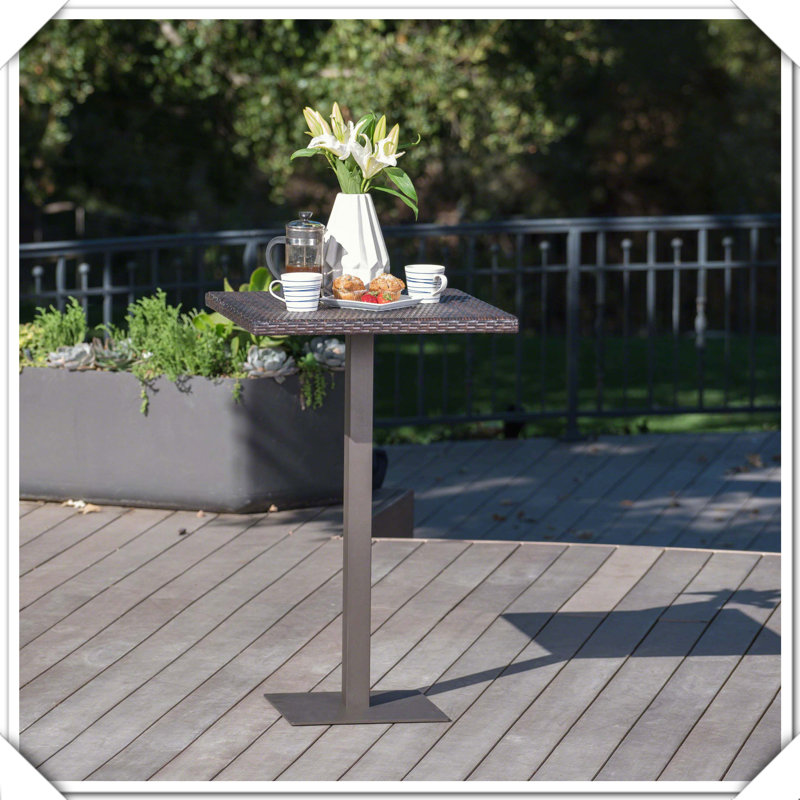 Rattan Square Bar Table Practical Durable Stylish Functional Compact Comfortable Chic Versatile