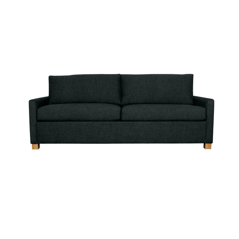 Louisa 87" Square Arm Sofa Bed with Reversible Cushions with USB, Cardigan Coal Performance