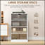 Armoire stéréo moderne à 4 niveaux avec tablettes réglables et gestion des câbles, parfaite pour organiser votre équipement audio-vidéo.-684838018