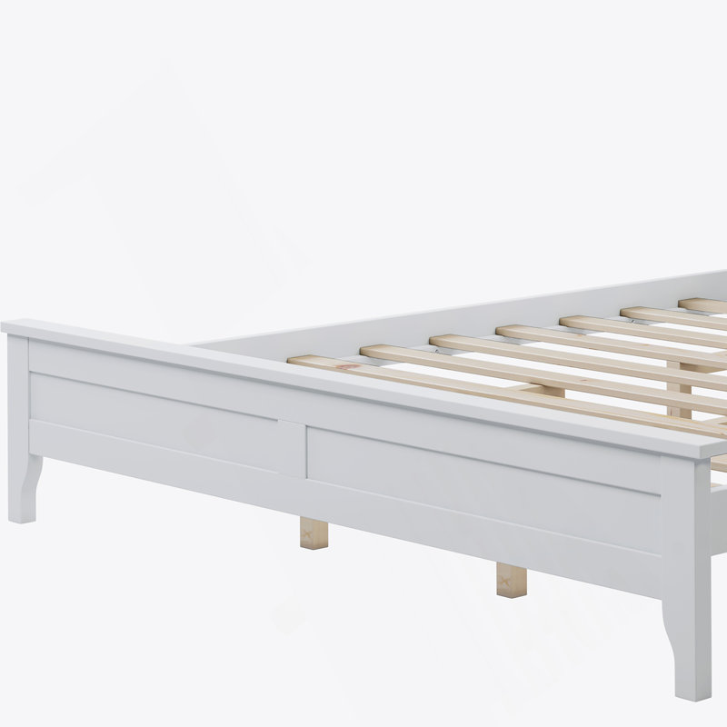 Grand lit plateforme en bois massif