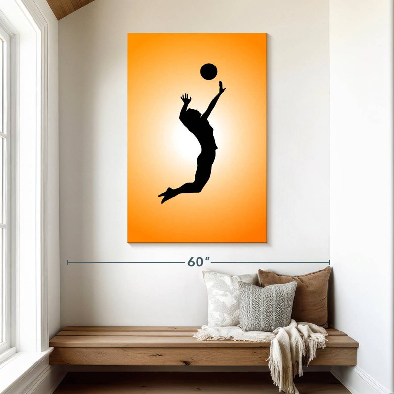 Silhouette de joueur de volleyball Sireci, H 48 po x l 32 po