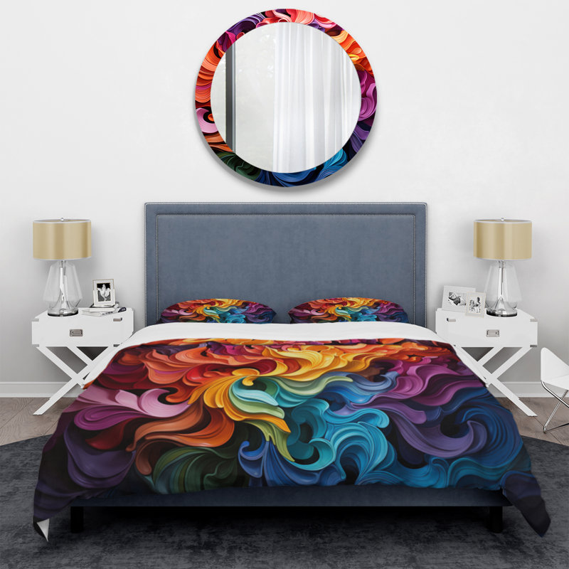 Ensemble de housse de couette en microfibre / polyester Opt Art Vibrant Illusions II Bedding