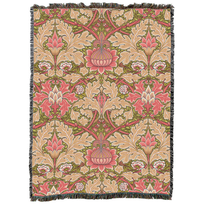 Couverture de fraise XL Pure Country Weavers William Morris St James - Artisanat - Jeté en coton tissé à la main - fabriqué aux États-Unis (82 x 62)