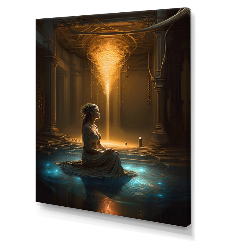 " Meditation Divine Invocation ", 32" H x 24" W x 1" D, Wrapped Canvas