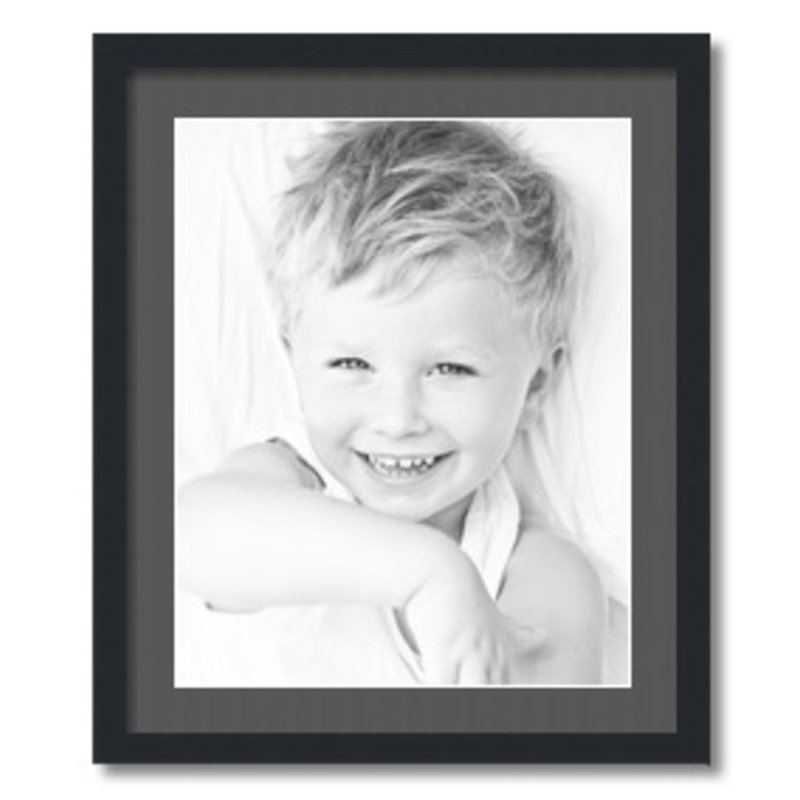 Matte Picture Frame with Mat, Charcoal