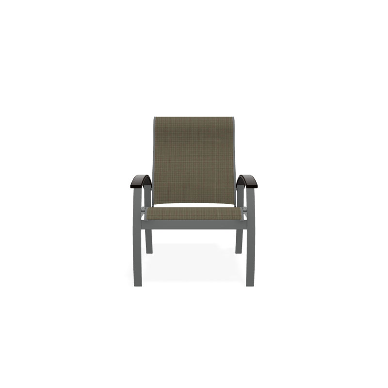 Chaise de patio Askar, Noir, Tweed Sunbrella® brun, Graphite texturé
