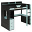Lit mezzanine simple avec bureau en U, DEL RVB, tiroirs de rangement USB et noir, bleu-131272140-131272141