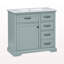 Meuble-lavabo 36 po avec lavabo, lavabo en céramique, 2 tiroirs basculants, charnières de porte à fermeture en douceur, gris