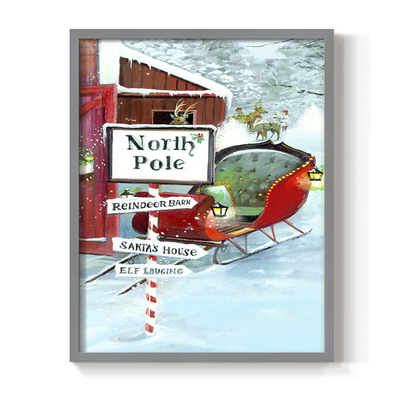 Impression encadrée The North Pole - Bois massif, Grey, 11" H x 9" W