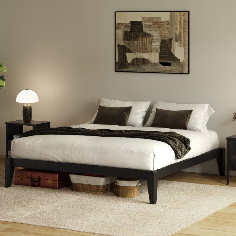 Structure de lit Carruthers, Grand lit, Gris anthracite minuit