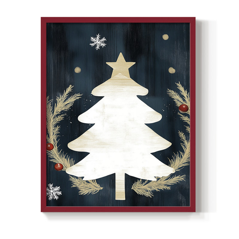 Reproduction encadrée - bois massif, H 15 po x l 12 po, Rouge