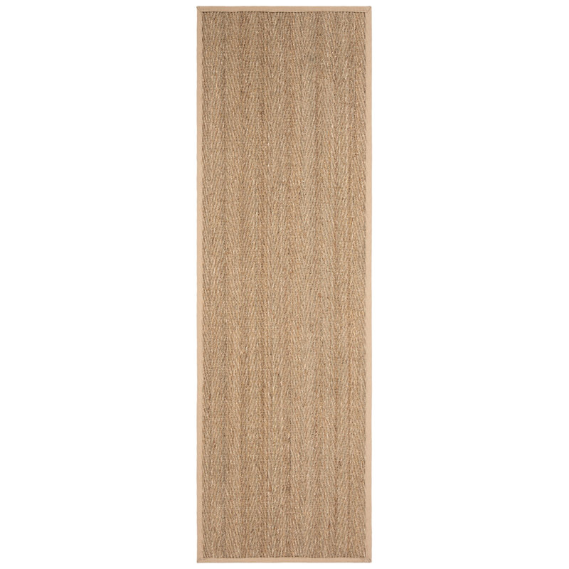 Natural Fiber Seagrass Solid Color Rug, Runner 2'6" x 8'