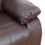 Double fauteuil inclinable manuel, causeuse rembourrée avec porte-gobelets, cuir, brun-1128002199