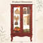 Vitrine 2 portes avec portes en verre trempé, panneau arrière en miroir