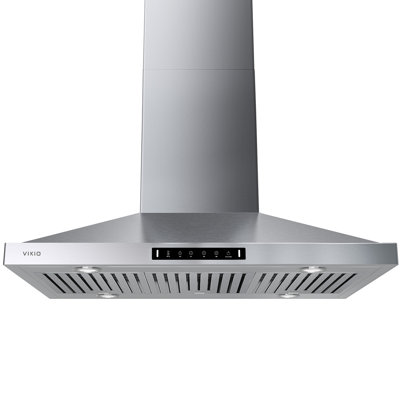 Hotte de cuisine pour îlot convertible 36 pouces 600 CFM avec DEL, filtre à charbon et contrôle des mouvements VIKIO