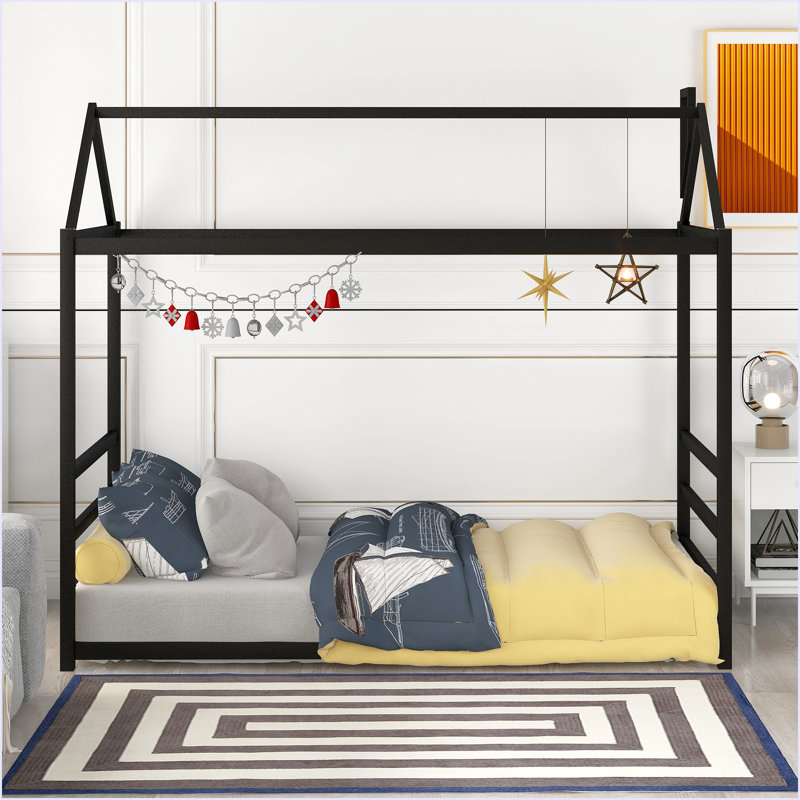 Lit plateforme avec toit House House, Noir, noir, noir, noir