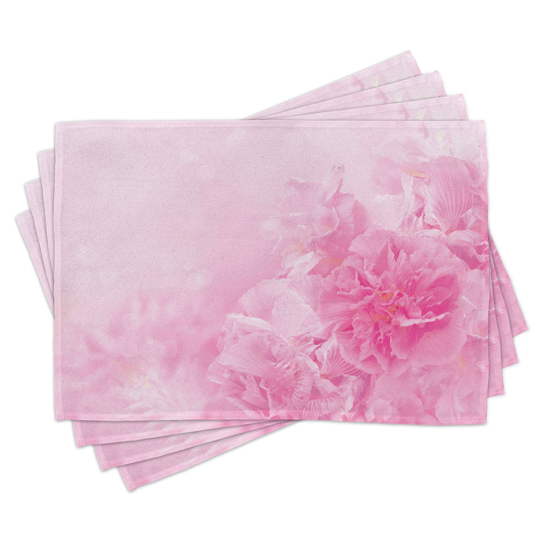 Platzdeckchen 4er-Set, Spring Flora Shabby, Blassrosa