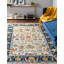 Tapis bleu / beige / orange tissé à la machine Arenas-788820199
