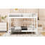 Grand lit superposé blanc, pin et structure, caractéristiques, aucun sommier requis, lit à installation rapide avec, caractéristiques incluses, nécessaire,
