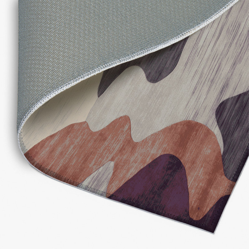 Watercolor Black Indoor and Outdoor Area Rug, Rectangle 8' x 10'