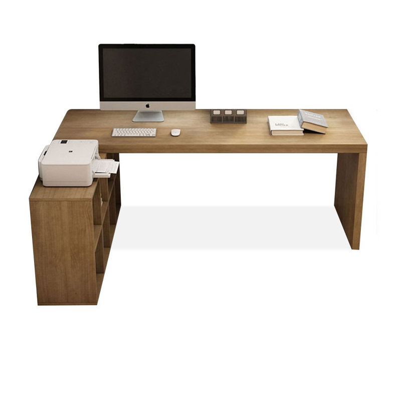 Bureaux en bois massif en L de couleur bois, H 29,53 po x l 55,12 po x P 55,12 po, Retour à gauche