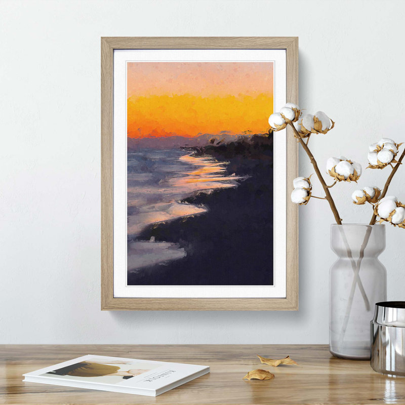 Beauty of the Beach in Abstract - Picture Frame Graphic Art Print, Oak Framed, 87cm H x 62cm W x 2cm D