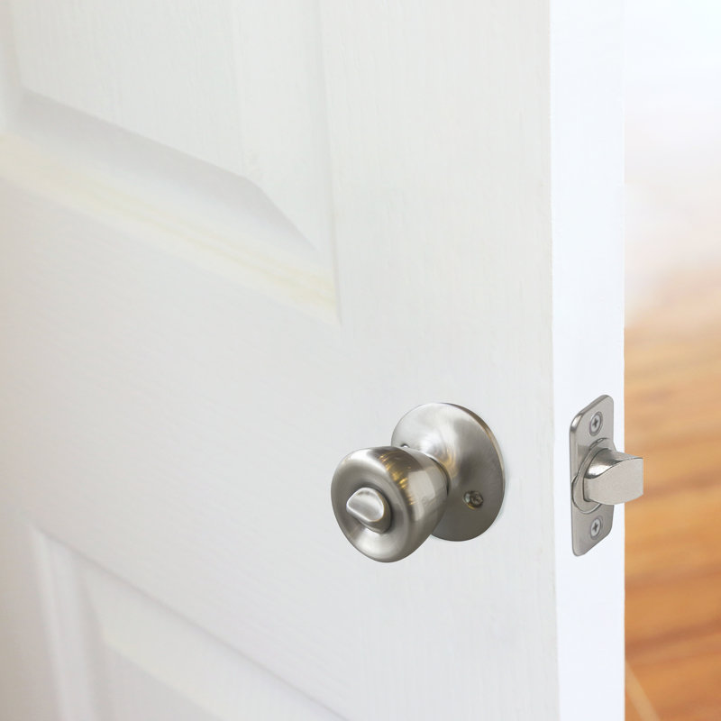 Terrace 6-Way Latch Privacy Door Knob, Satin Nickel