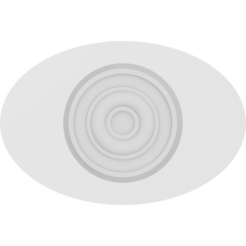 Rosette de dalton avec bord biseauté Standard, H 4,75 po x l 7 po x P 1 po