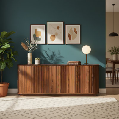 64" Vertical-Striped 4-Door Sideboard