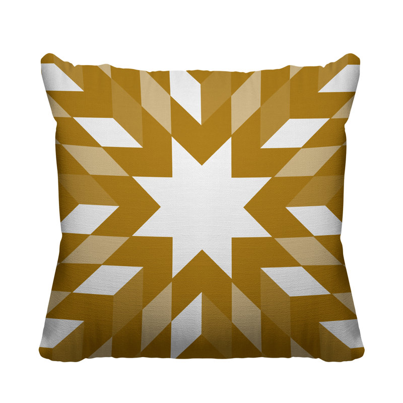 Coussin intérieur / extérieur Lynn Country, L 19 po x H 19 po, Jaune